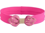 Jersey knit baby headband fuchsia gold star