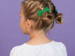 Ribbon bow hair slide bright green