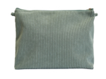 Cosmetic bag with flap lichen corduroy