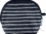 gusset coin purse striped silver dark blue