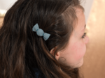 Mini sweet hairslide gaze pois or bleu gris