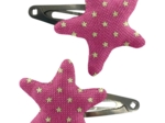 Star hair-clips fuchsia gold star