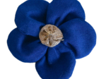 Flower petal hair slide small  navy blue