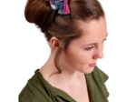 Bow tie hair slide tropical fire