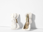 Small bows hair clips white sequined