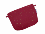 Tiny coton clutch bag gaze pois or grenat