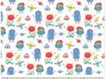 Cotton fabric petits monstres