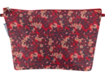 Cosmetic bag with flap vermilion foliage