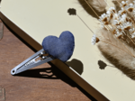 Heart hair-clips light denim