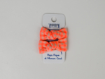 Small bows hair clips neon orange gingham