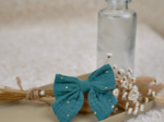 Bow tie hair slide gaze pois or eucalyptus