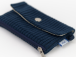 zipper pouch card purse large navy orduroy 