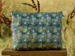 Cosmetic bag with flap safari kaki