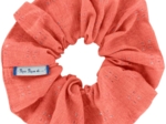 Scrunchie gaze dentelle corail