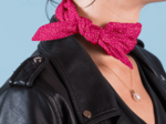 Long tail scrunchie fuchsia pailleté