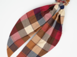 Long tail scrunchie ruby lurex tartan