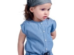 Headscarf headband- Baby size silver star jeans