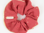 Large Piping Scrunchie marsala gold double gauze