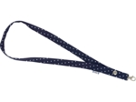 Lanyard necklace navy blue spots