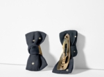 Small bows hair clips gaze pois or marine