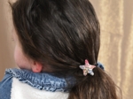 Pony-tail elastic hair star porcelaine rosée