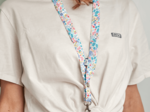 Lanyard necklace champêtre bleuté