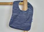 Bib - Baby size striped silver dark blue