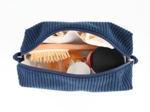 Rectangular toiletry bag large navy orduroy 