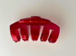 Large Rounded Hair Clip glossy red