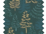 Cotton fabric ex2451 green gold fir forest