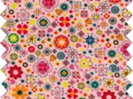 Coated fabric pink meadow