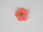 Flower petal hair slide small  neon orange gingham