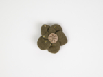 Mini Flower petal hair slide gaze pois or kaki