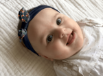 Jersey knit baby headband birdy