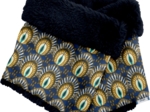 Children fur scarf snood plumes de paon
