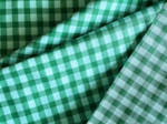 Coated fabric green mint gingham