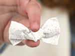 Small bow hair slide white sequined