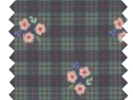 1 m fabric coupon tartan fleuri