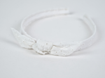 bow headband starry white english embroidery 