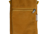 Quilted phone pocket mustard corduroy