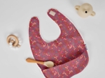 Coated fabric bib badiane framboise