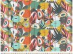 Fabric ex2436 orange green floral quilt