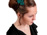 Bow tie hair slide emerald green