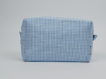 Rectangular toiletry bag sky blue gingham