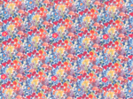 Cotton fabric orange and blue flowers