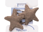 Star hair-clips copper linen