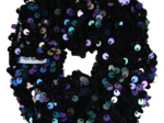 Scrunchie purple black sequin