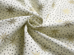 Cotton fabric ex2655 christmas gold snowflakes