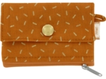 zipper pouch card purse caramel golden straw