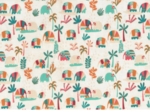 1 m fabric coupon carnaval d'eléphants